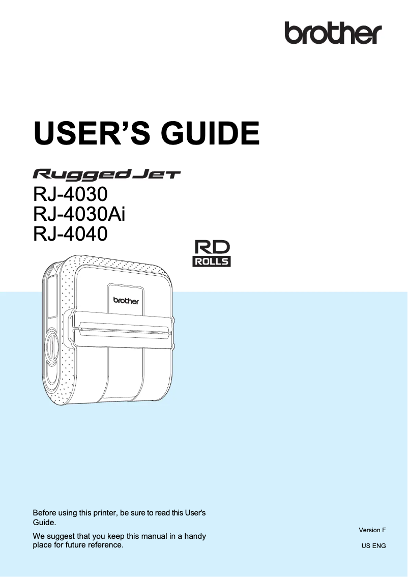 Page 1 de la notice Manuel utilisateur Brother RJ-4030Ai