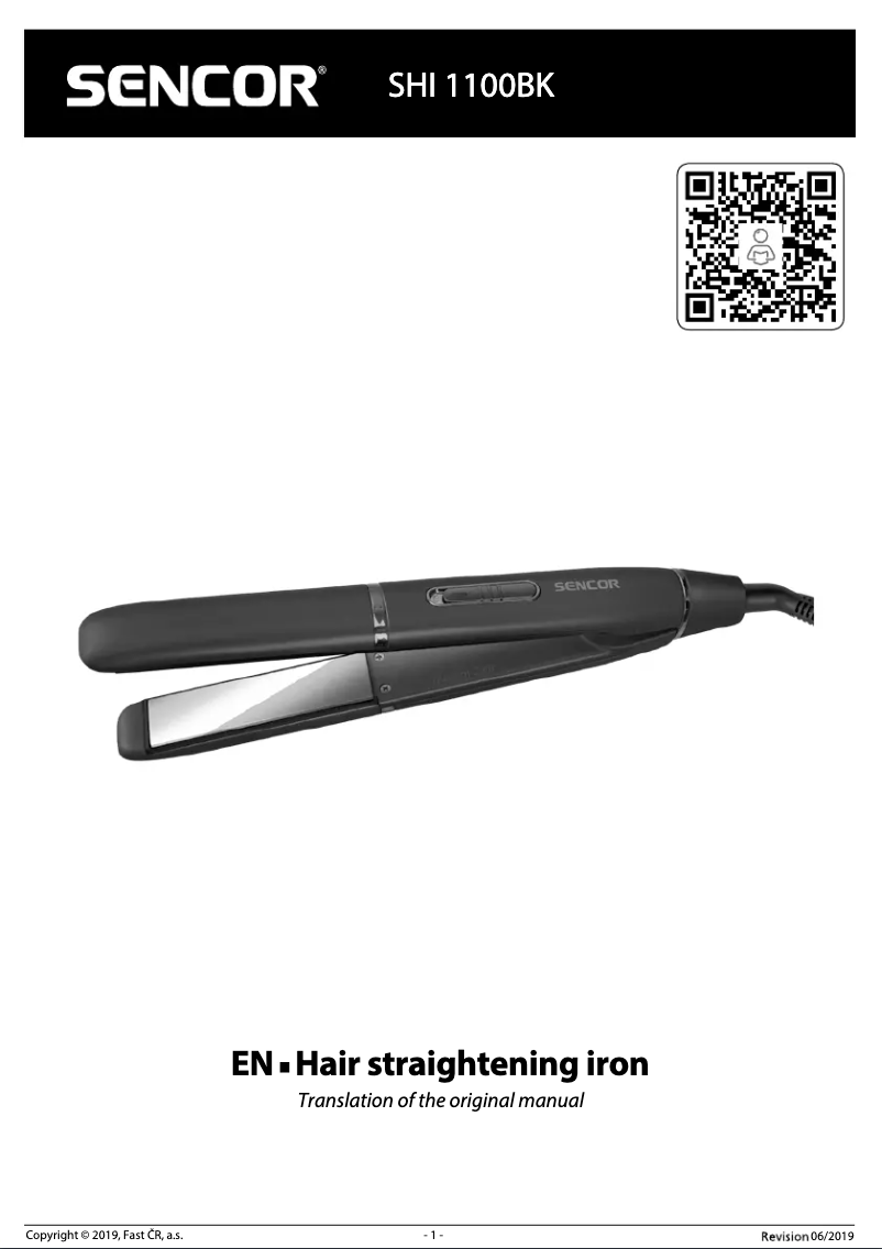 Image de la première page du manuel de l'appareil SHI 1100BK