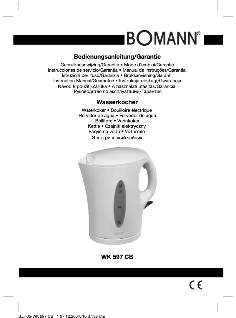 Image de la première page du manuel de l'appareil CB 597