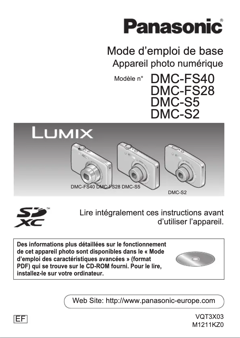 Image de la première page du manuel de l'appareil Lumix DMC-S2