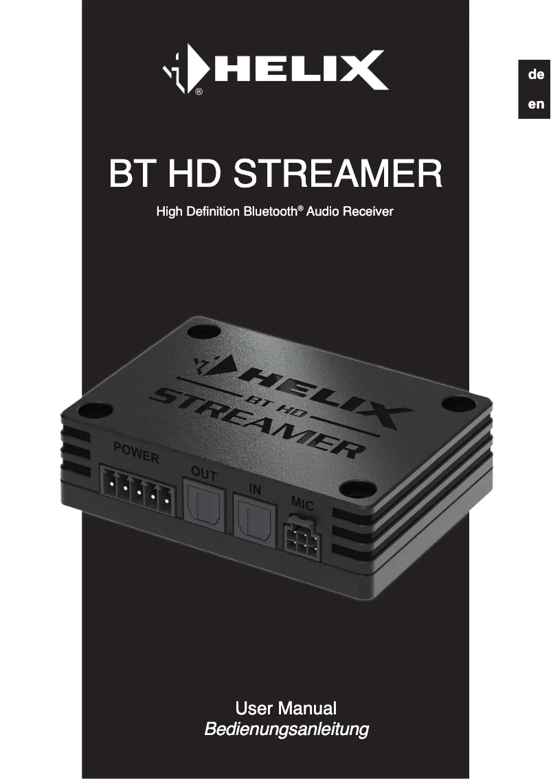 Image de la première page du manuel de l'appareil BT HD Streamer