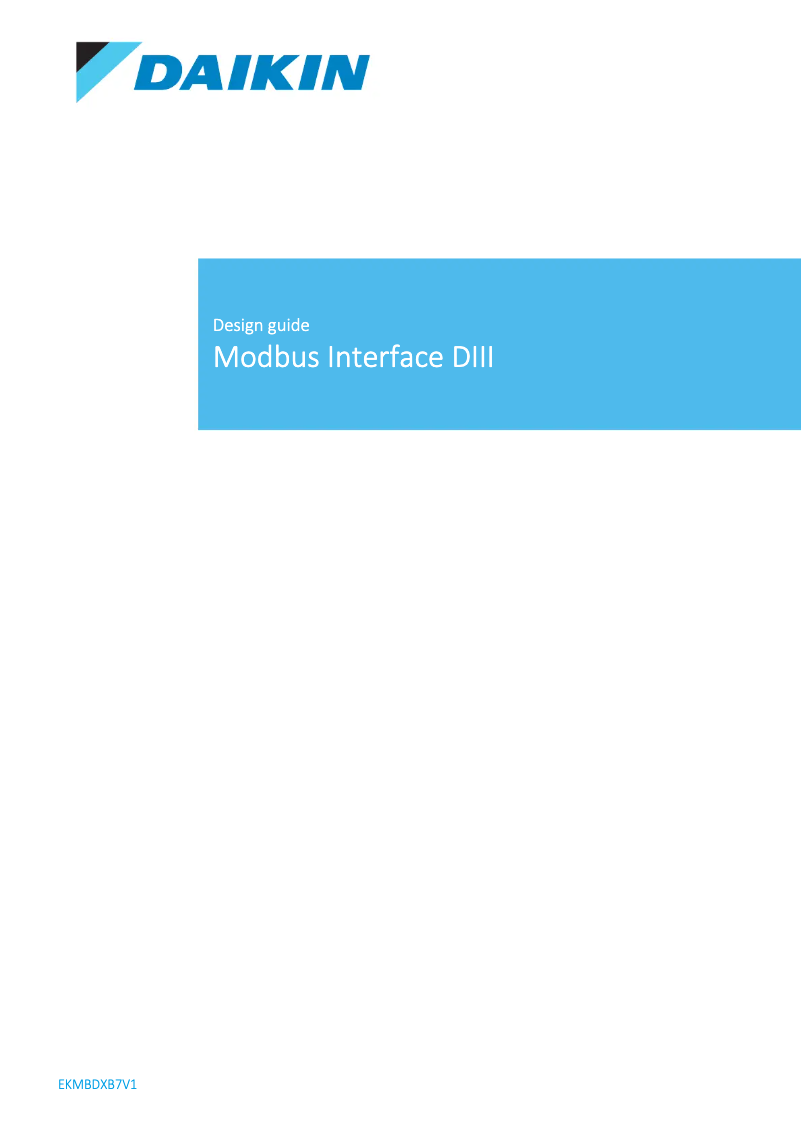 Page 1 de la notice Manuel utilisateur Daikin EKMBDXB7V1