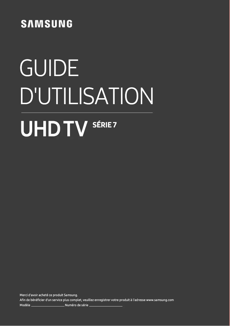 Page 1 de la notice Manuel utilisateur Samsung UA43RU7100S