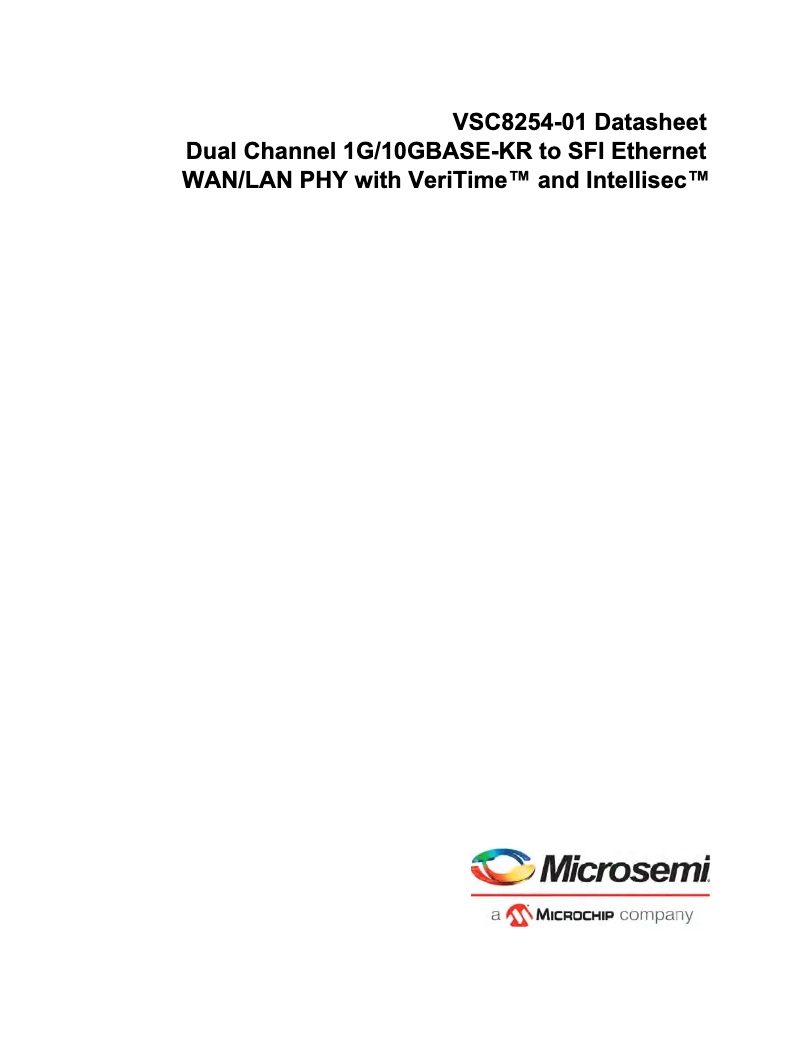 Página 1 del manual Ficha técnica Microchip VSC8254