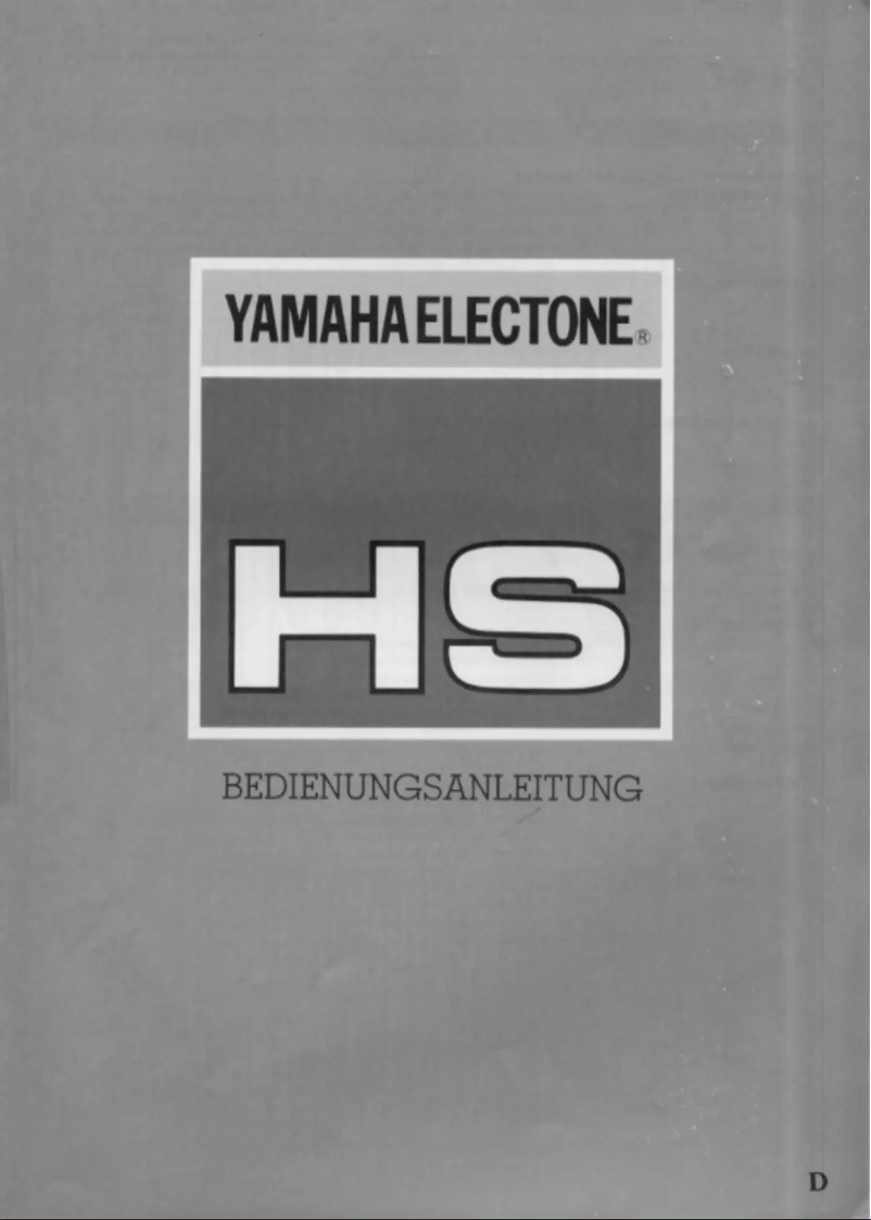 Image de la première page du manuel de l'appareil Electone HS-8