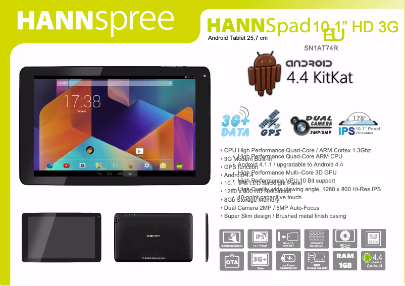 Image de la première page du manuel de l'appareil HANNSpad