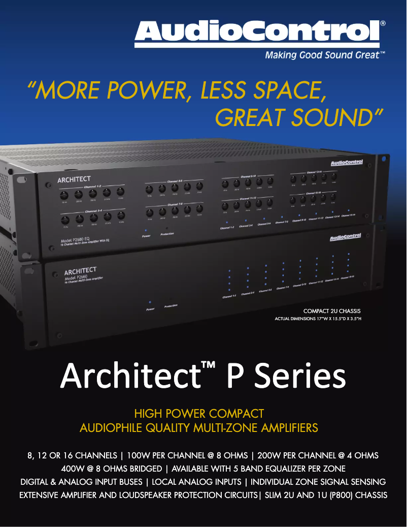 Page n°1 - Fiche technique AudioControl Architect Model P2680