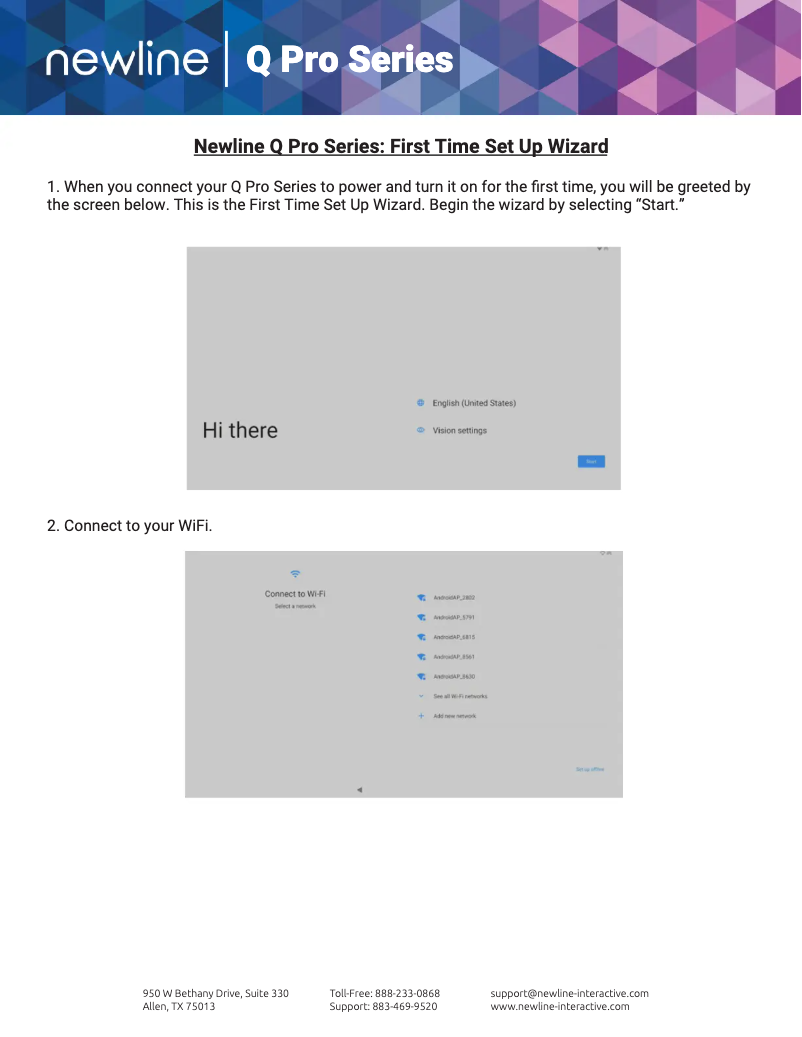 Page 1 de la notice Guide de démarrage rapide Newline TT-9824QPRO