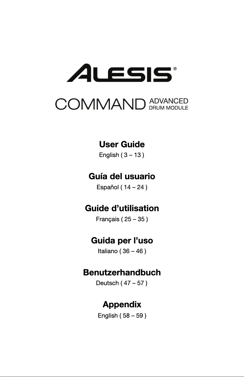 Página 1 del manual Instrucciones / montaje Alesis Command Mesh Kit