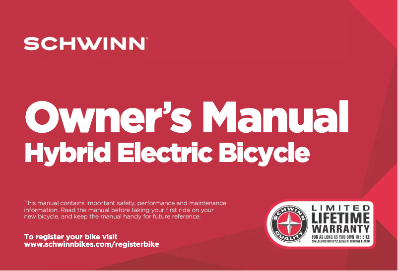 Page 1 de la notice Manuel utilisateur Schwinn Monroe Electric bike