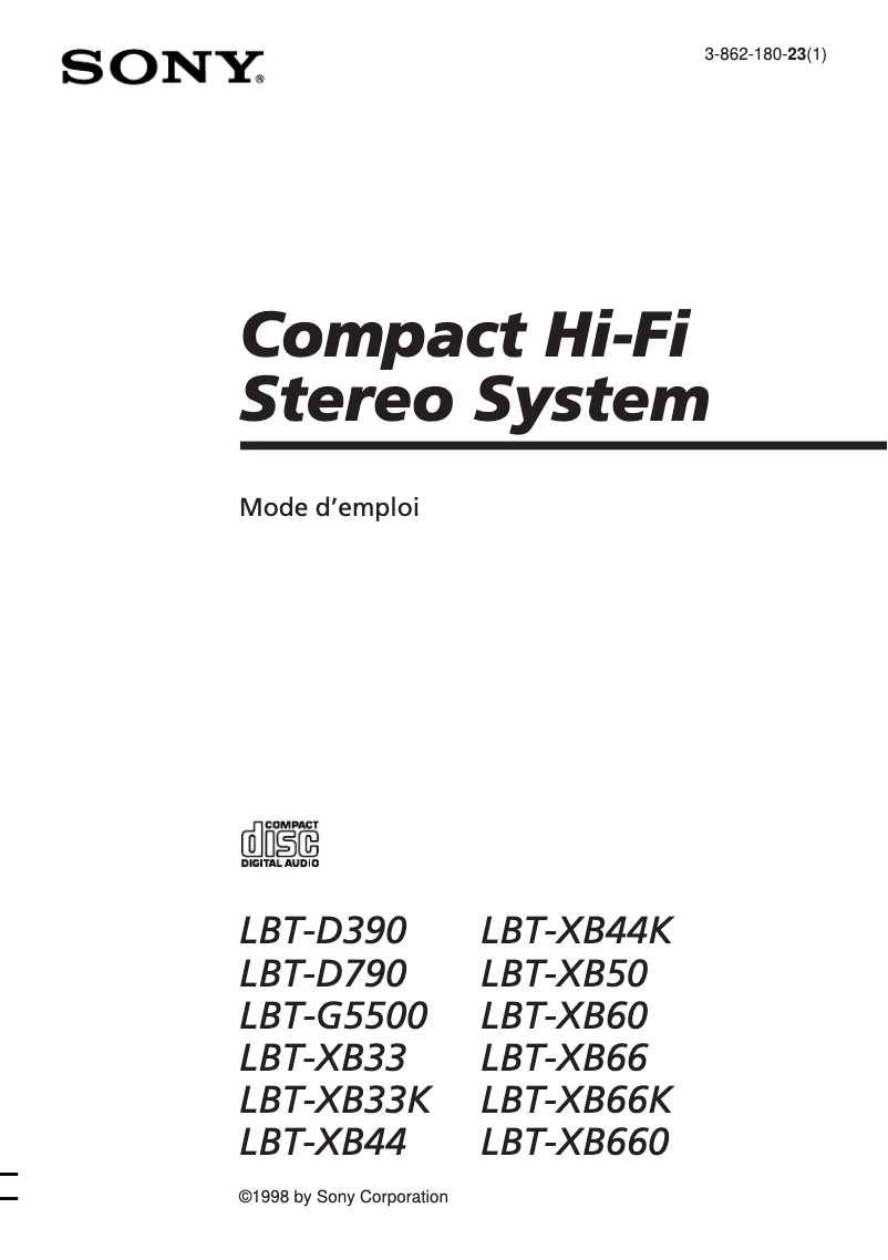 Image de la première page du manuel de l'appareil LBT-D790