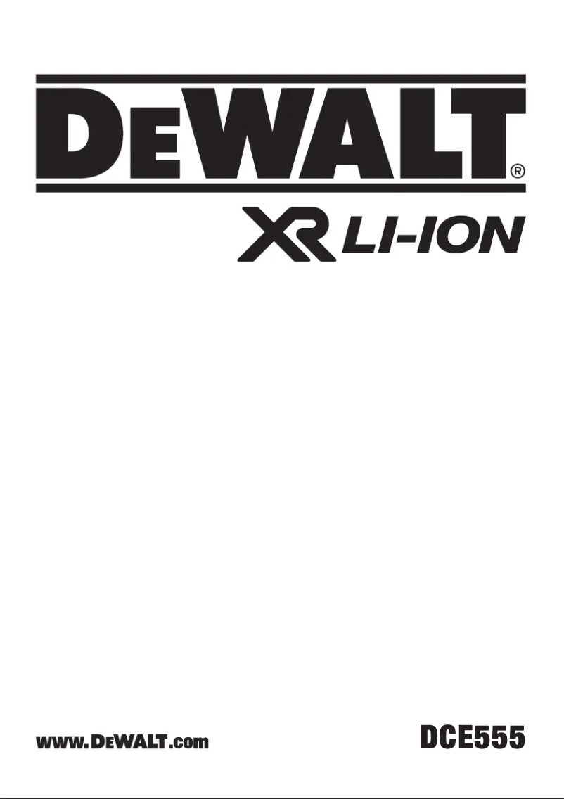Page n°1 - Manuel utilisateur DeWalt DCE555
