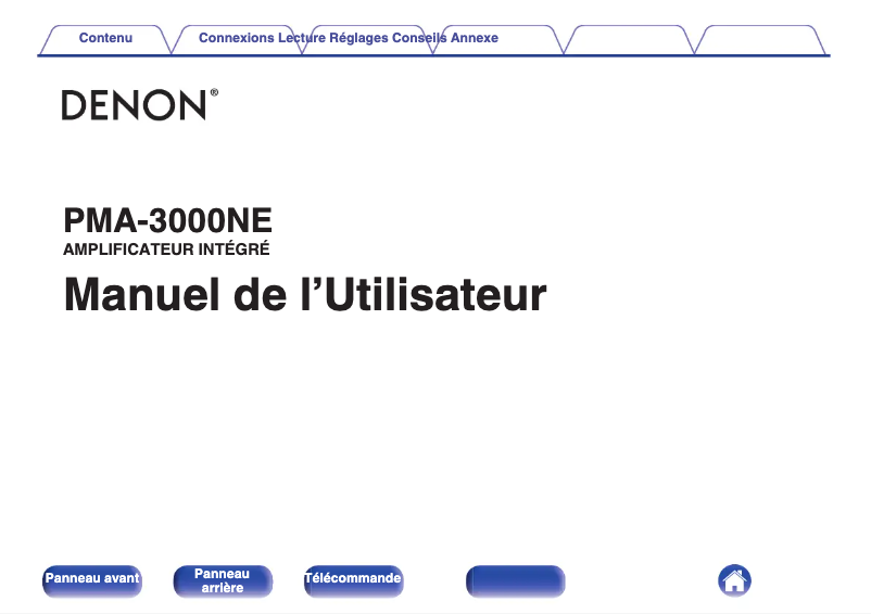 Image de la première page du manuel de l'appareil PMA-3000NE