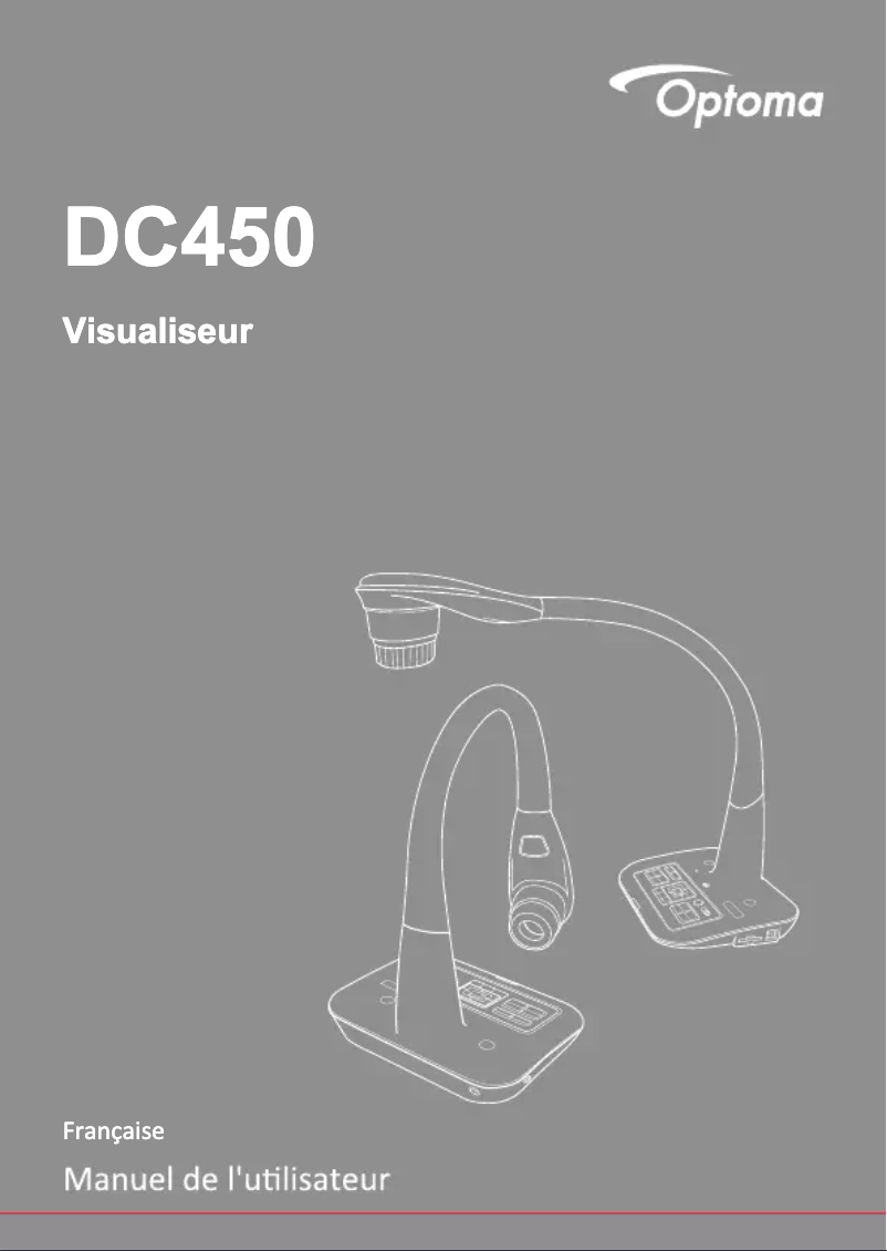 Page 1 de la notice Manuel utilisateur Optoma DC450