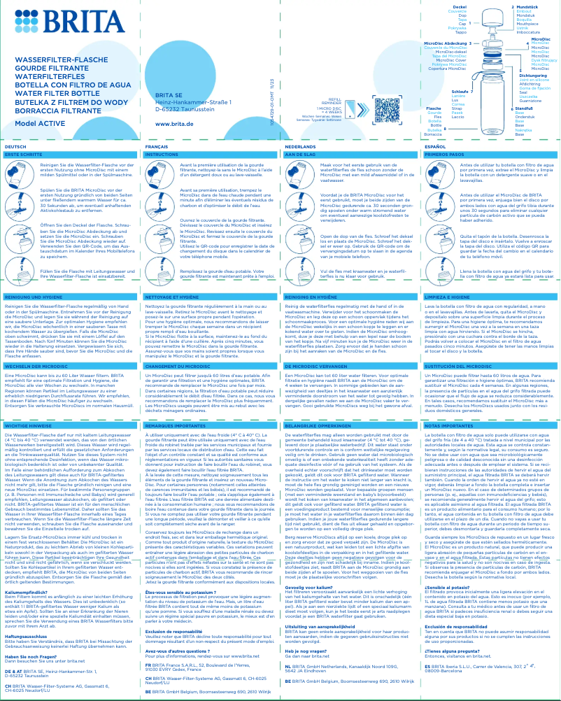 Page 1 de la notice Manuel utilisateur BRITA Active
