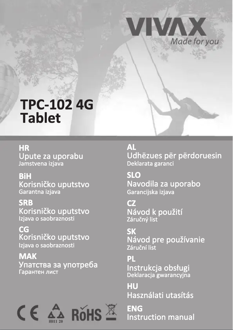 Page n°1 - Manuel utilisateur Vivax TPC-102 4G
