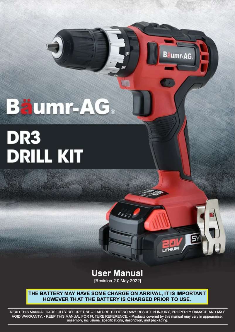 Page n°1 - Manuel utilisateur Baumr-AG DR3