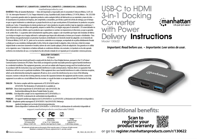 Page n°1 - Manuel utilisateur Manhattan 130622