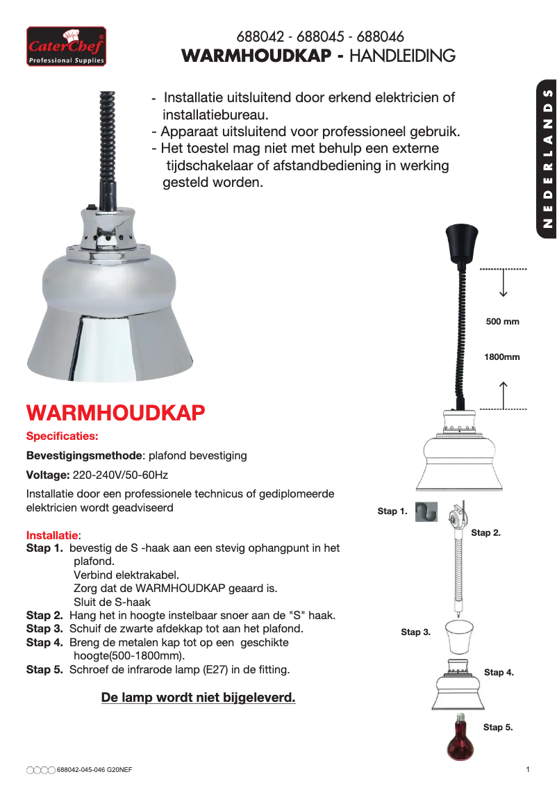 Page n°1 - Manuel utilisateur CaterChef 688045