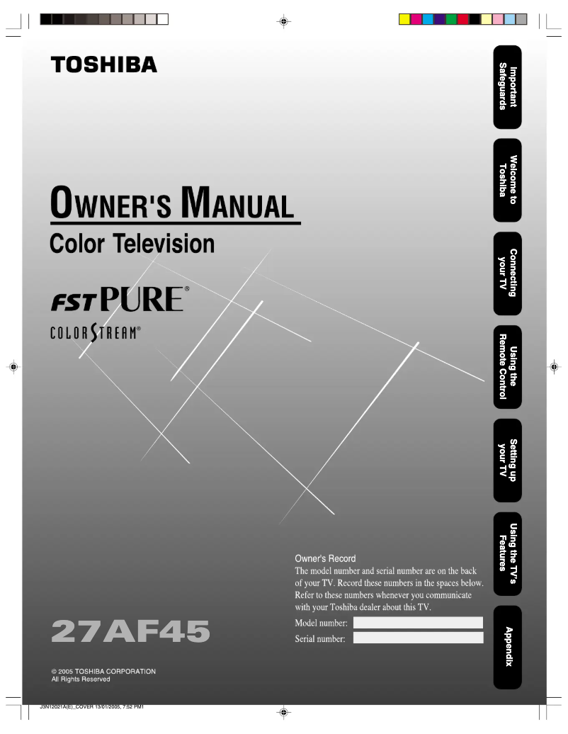 Page n°1 - Manuel utilisateur Toshiba 27AF45