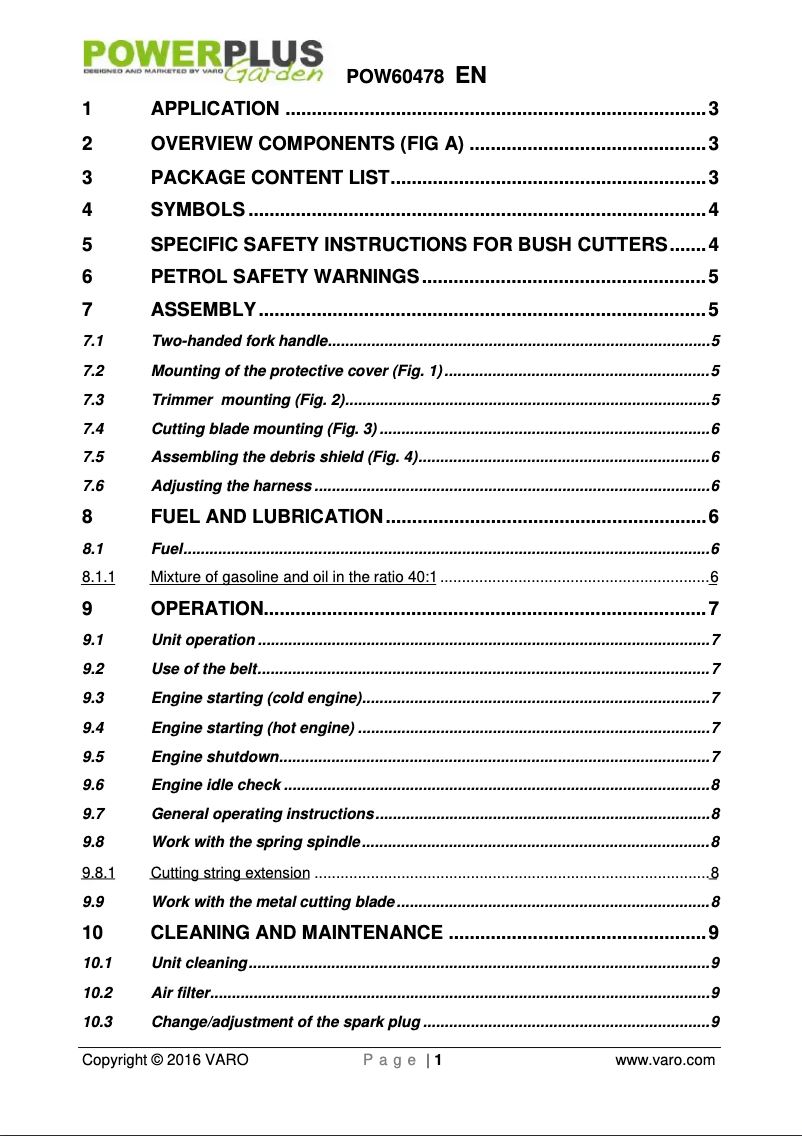 Page 1 de la notice Manuel utilisateur PowerPlus POW60478