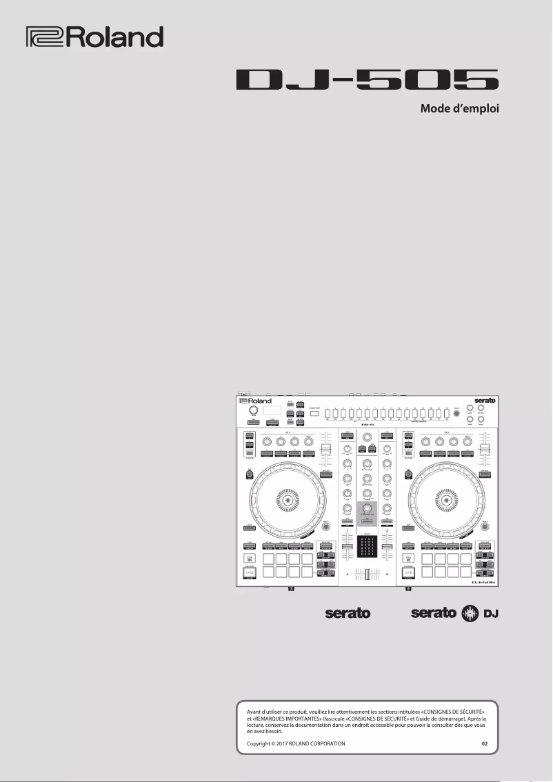 Page 1 de la notice Manuel utilisateur Roland DJ-505