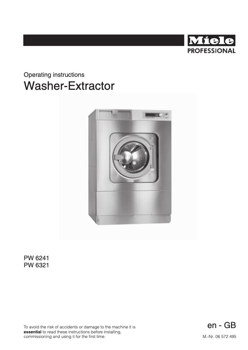 Page 1 de la notice Manuel utilisateur Miele PW 6321