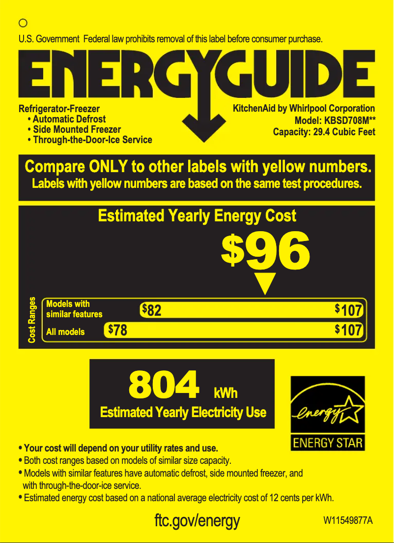 Página 1 del manual Etiqueta energética KitchenAid KBSD708MSS