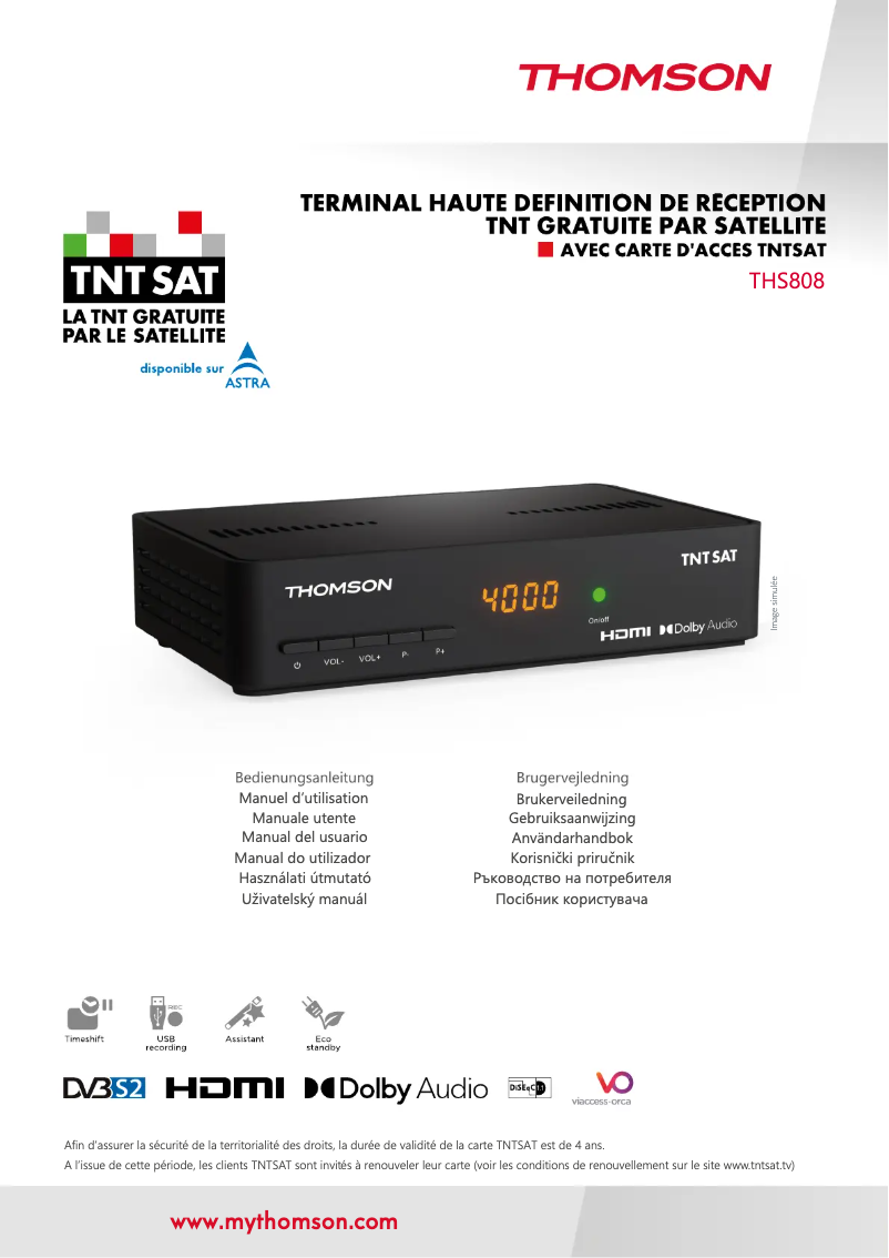 Image de la première page du manuel de l'appareil THS-808