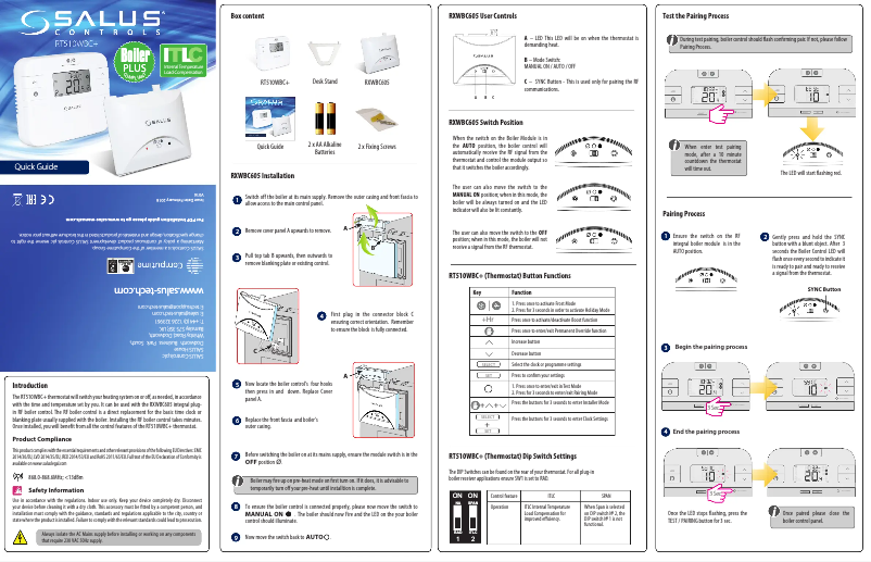 Page 1 de la notice Manuel utilisateur Salus RT510WBC+
