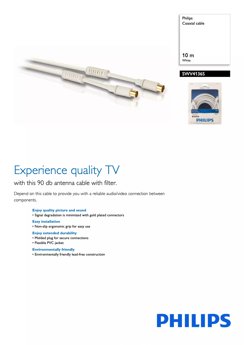 Page 1 of the manual Brochure Philips SWV4136S