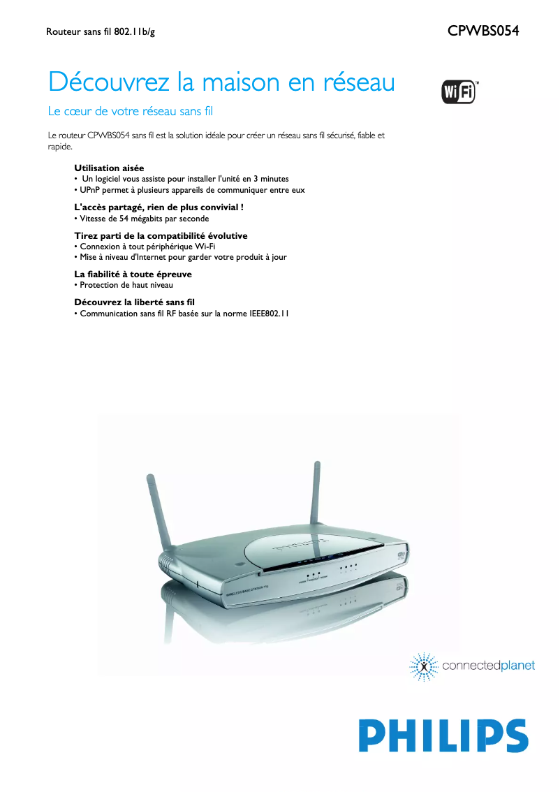 Image de la première page du manuel de l'appareil CPWBS054