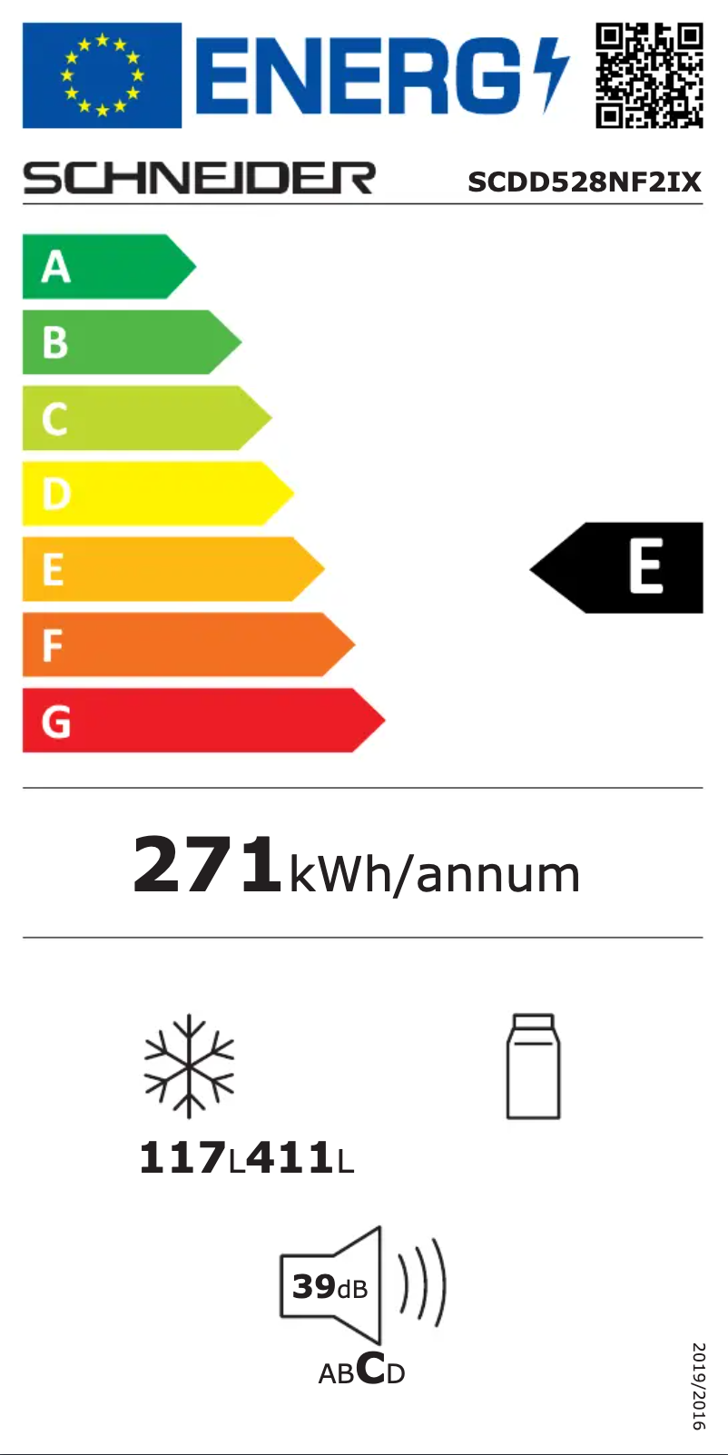 Página 1 del manual Etiqueta energética Schneider SCDD528NF2IX
