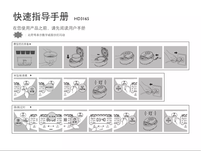 Page 1 de la notice Guide de démarrage rapide Philips Avance Collection HD3165