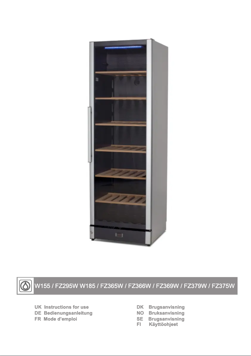 Page 1 de la notice Manuel utilisateur Vestfrost W 185