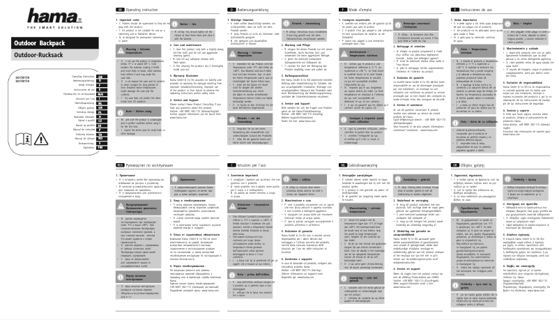 Page 1 de la notice Manuel utilisateur Hama Outdoor Backpack