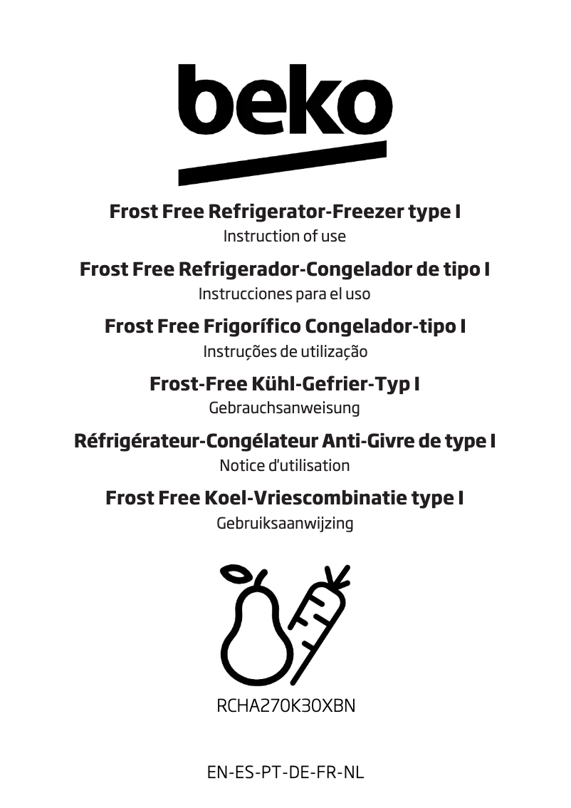 Image de la première page du manuel de l'appareil RCHA270K30XBN