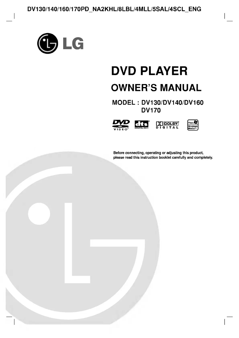 Page 1 de la notice Manuel utilisateur LG V160