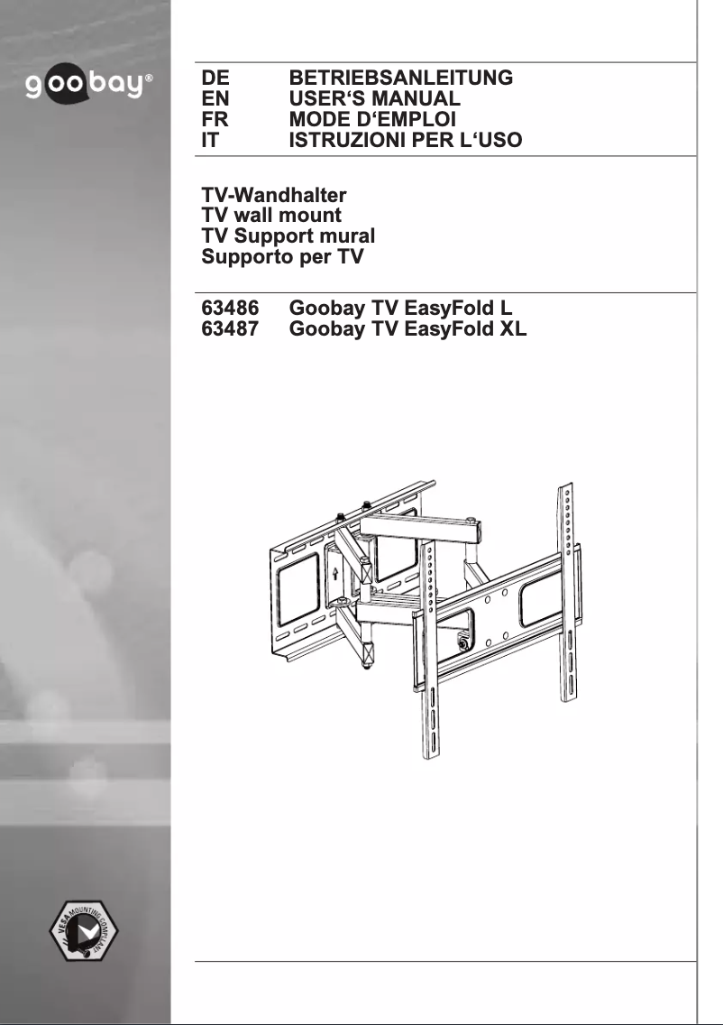 Page n°1 - Manuel utilisateur Goobay TV EasyFold XL
