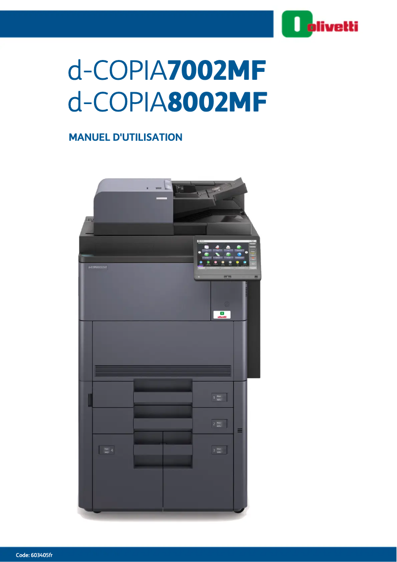 Page 1 de la notice Manuel utilisateur Olivetti d-Copia 8002MF