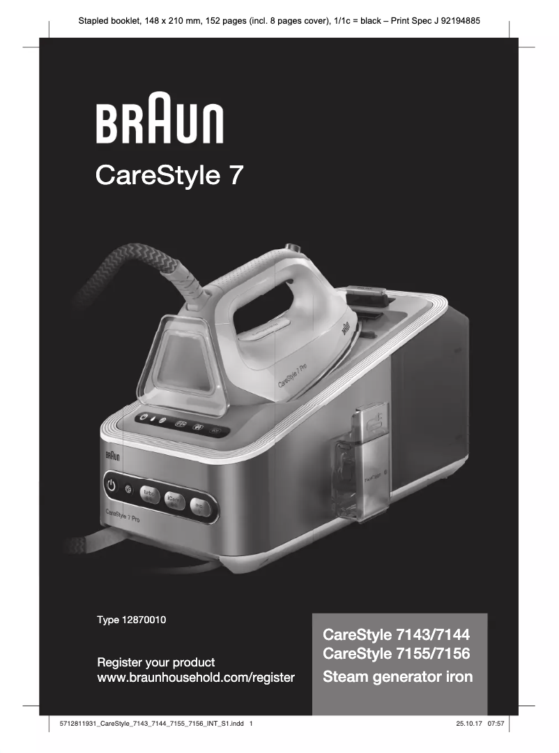 Página 1 del manual Manual de usuario Braun IS7155
