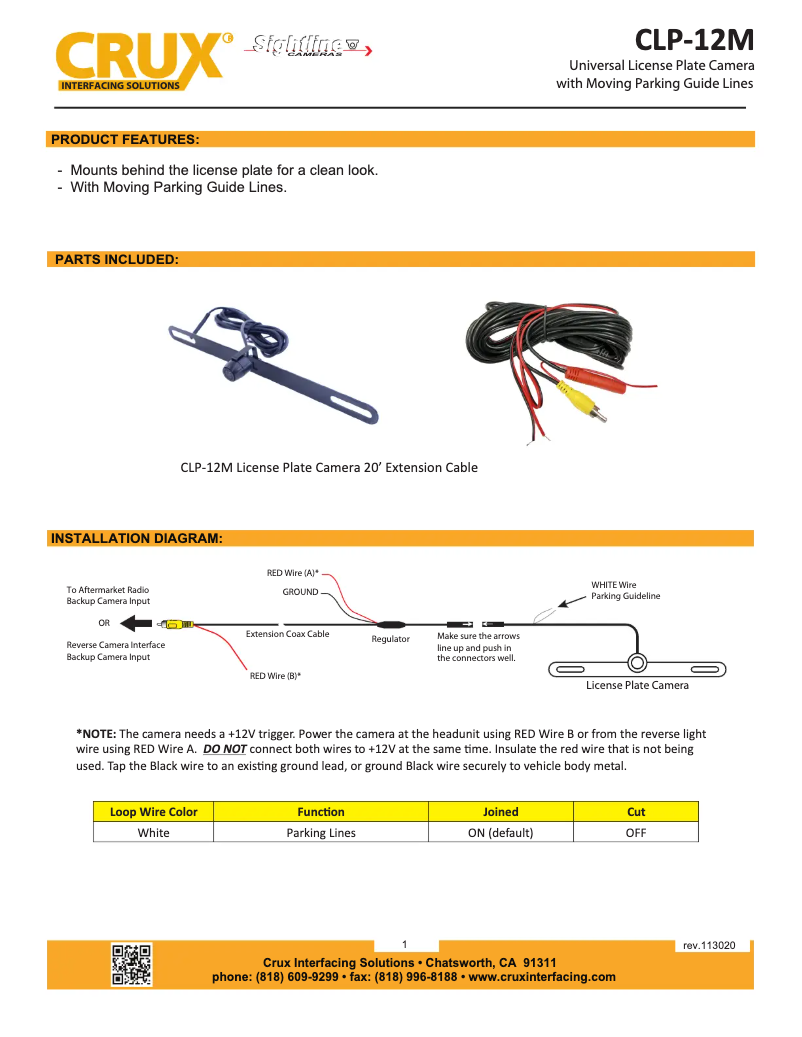 Page n°1 - Manuel utilisateur CRUX CLP-12M