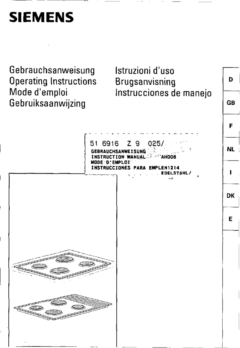 Page 1 de la notice Manuel utilisateur Siemens EK12550