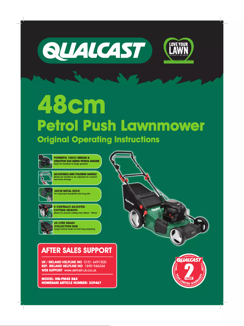 Page 1 of the manual User Manual Qualcast HQ-PM48 B&S