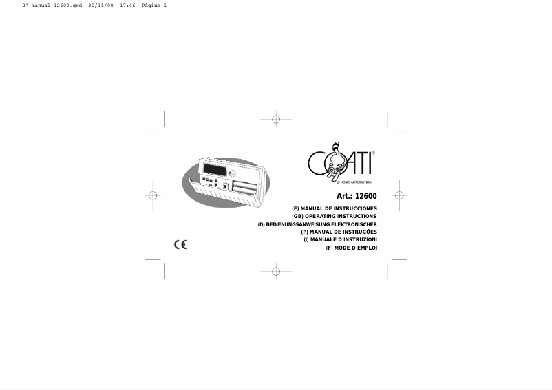 Page 1 de la notice Manuel utilisateur Coati 12600