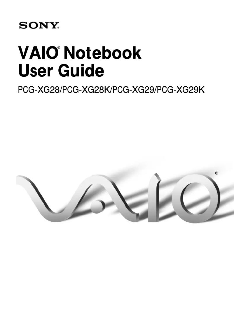 Página 1 del manual Manual de usuario Sony Vaio PCG-XG28