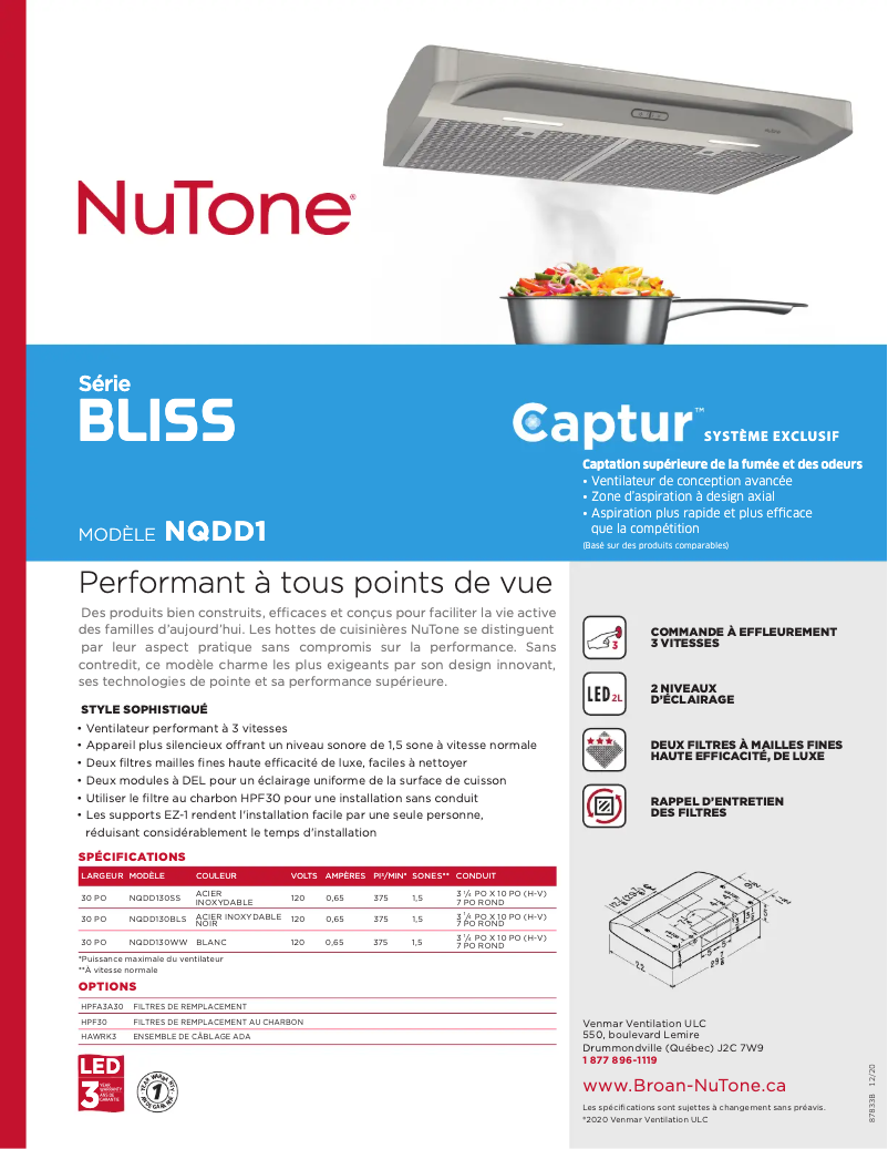 Image de la première page du manuel de l'appareil NQDD130SS