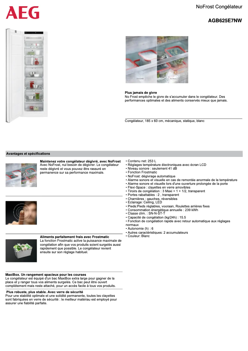 Página 1 del manual Ficha técnica AEG AGB625E7NW