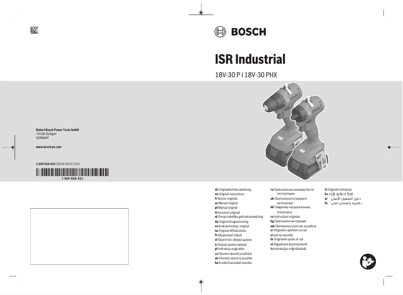 Page 1 de la notice Manuel utilisateur Bosch ISR 18V-30 P Professional