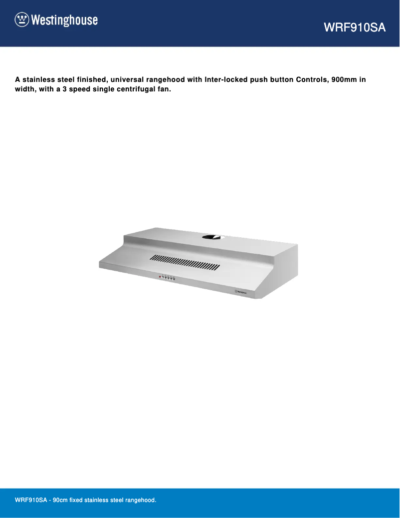 Page n°1 - Fiche technique Westinghouse WRF910SA